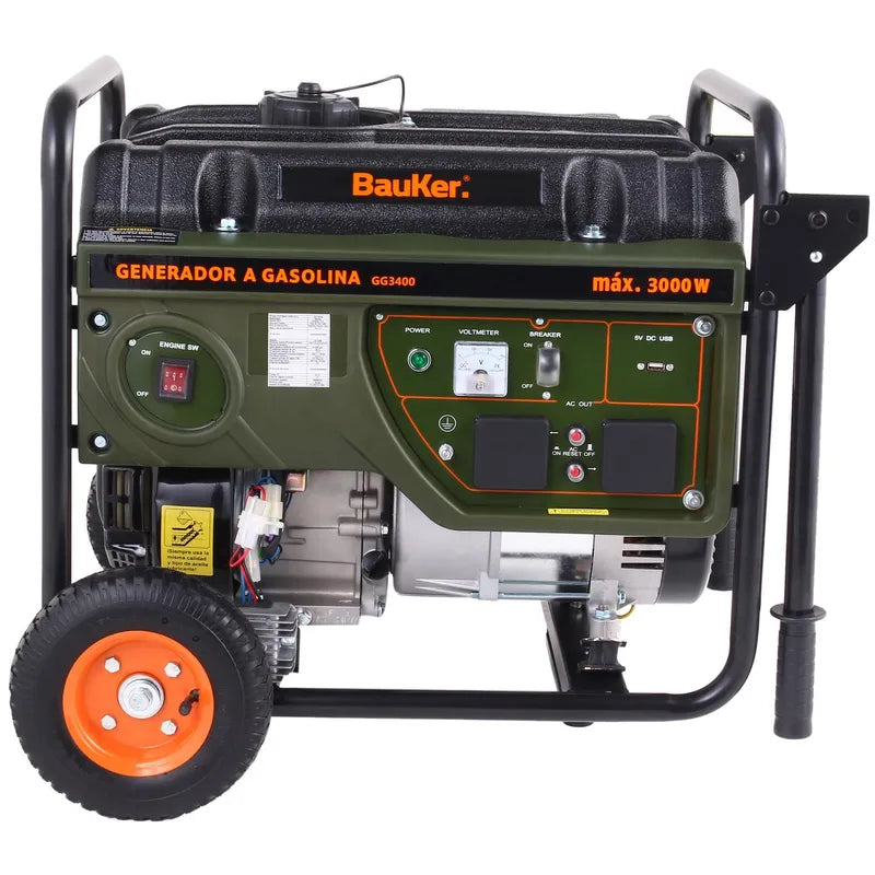 BAUKER
Generador Eléctrico a Gasolina Partida Manual 3000 W 15 l