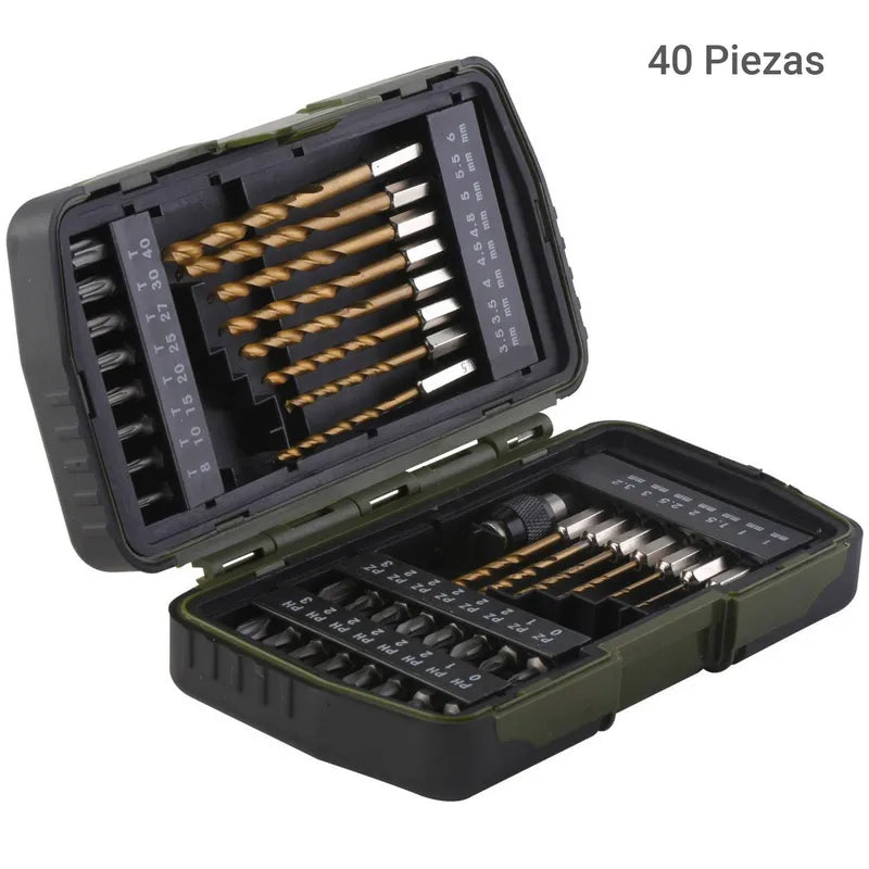 BAUKER
Kit de puntas + brocas 40 piezas