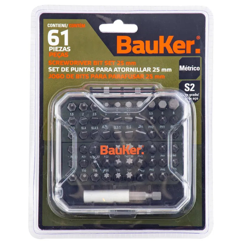 BAUKER
Set de puntas para destornillador 61 unidades