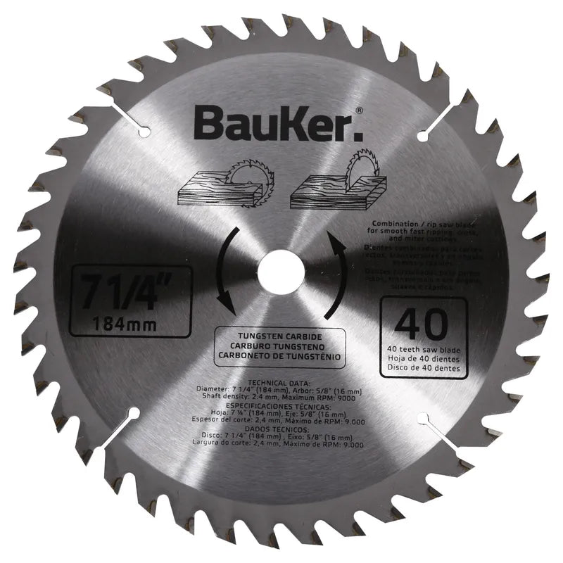 BAUKER
Disco de sierra circular 7 1/4" 40 dientes