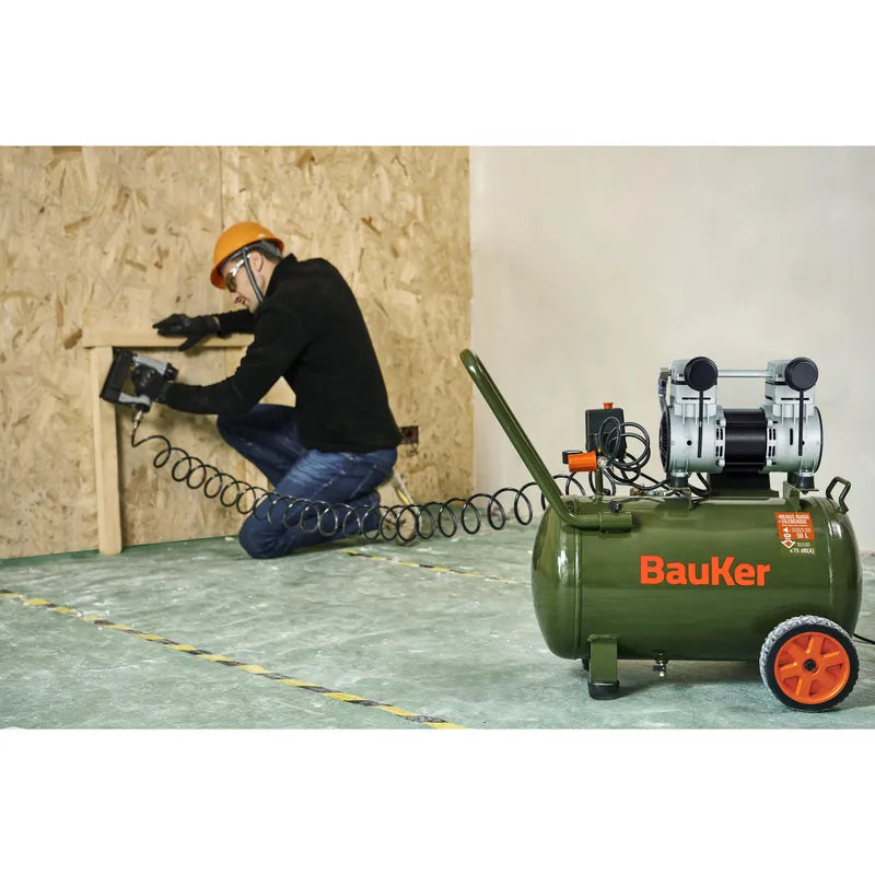 BAUKER
Compresor de Aire Portátil Insonoro/sin Aceite 1.6 HP 50 Litros 3305059