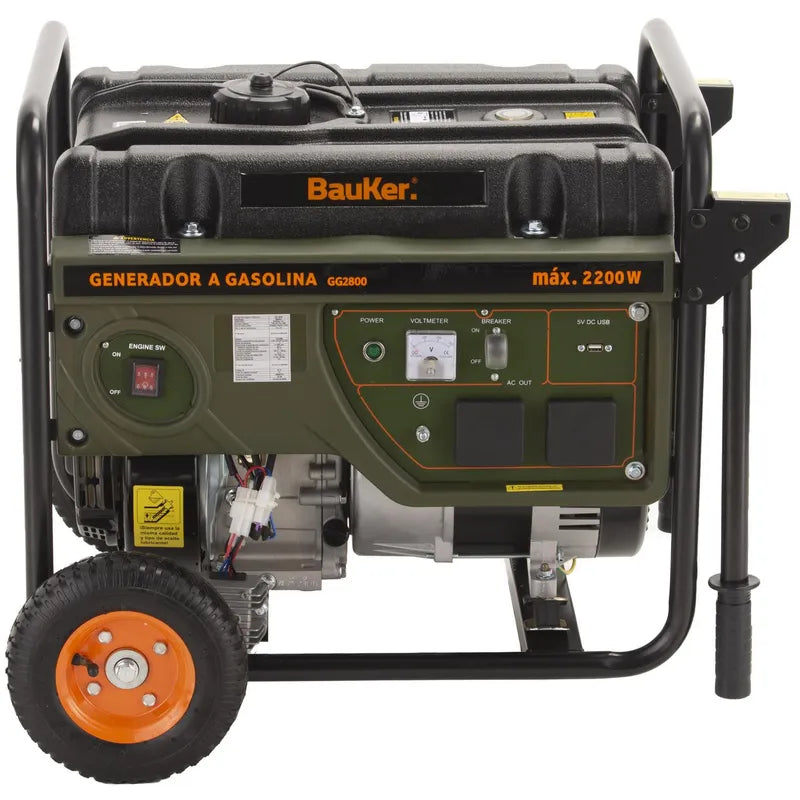 BAUKER
Generador Eléctrico a Gasolina Partida Manual 2200 W 15 l