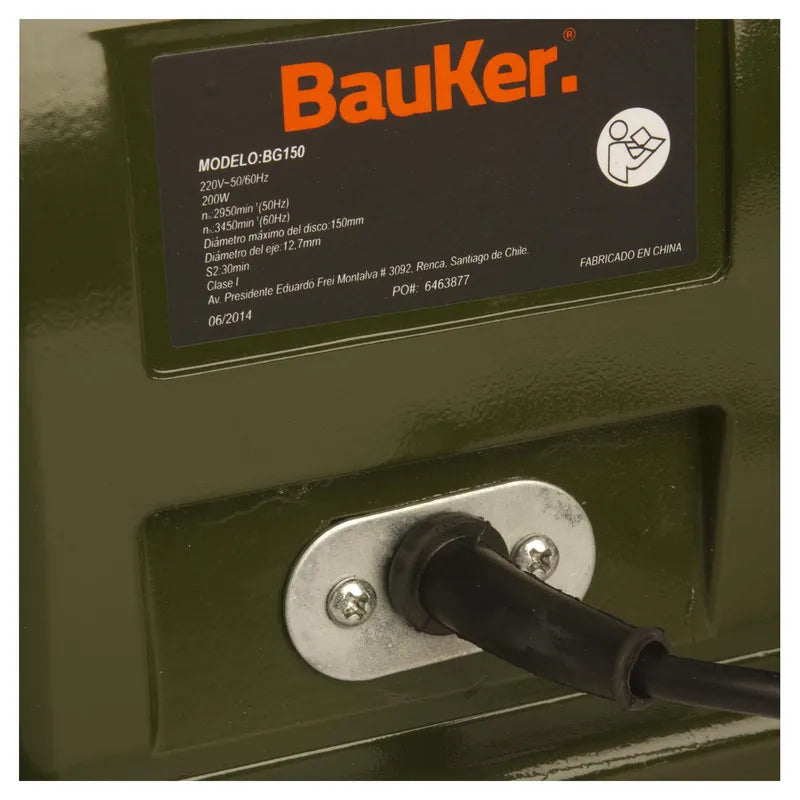 BAUKER
Esmeril de Banco Eléctrica 6 " 200 W BG150