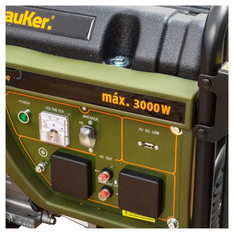 BAUKER
Generador Eléctrico a Gasolina Partida Manual 3000 W 15 l