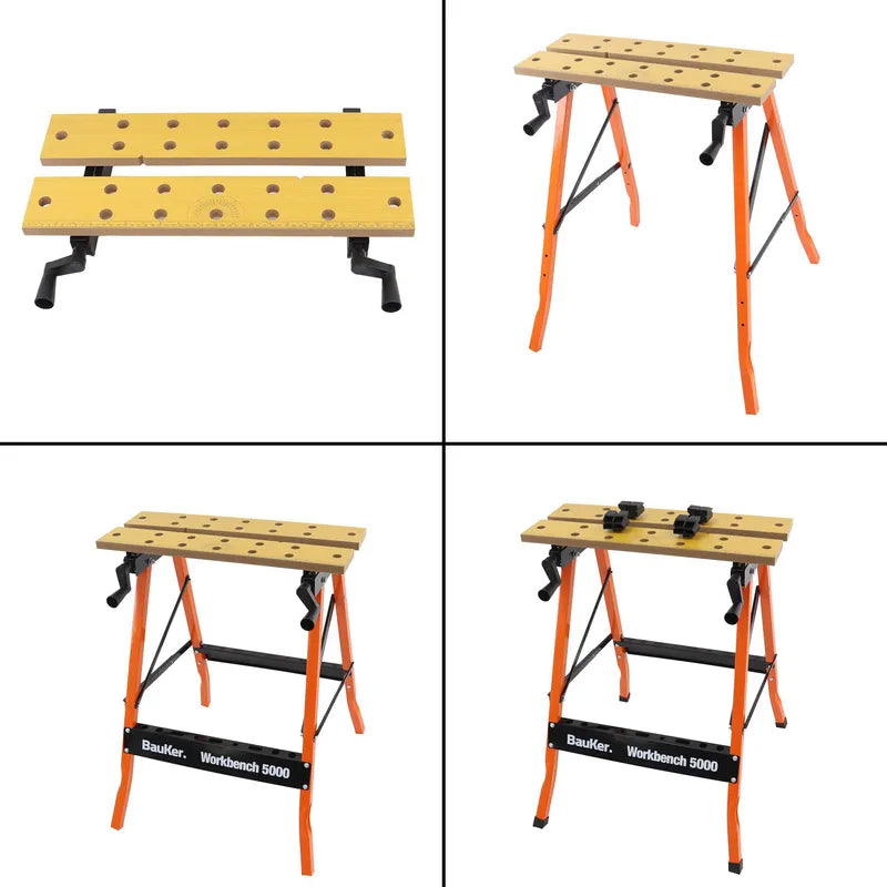 BAUKER
Banco de trabajo plegable madera 63x56x77,5 cm gris