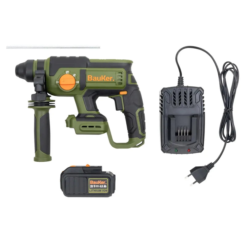 BAUKER
Rotomartillo SDS Plus Inalámbrico 20 V Brushless + 1 Batería 4 AH + Cargador