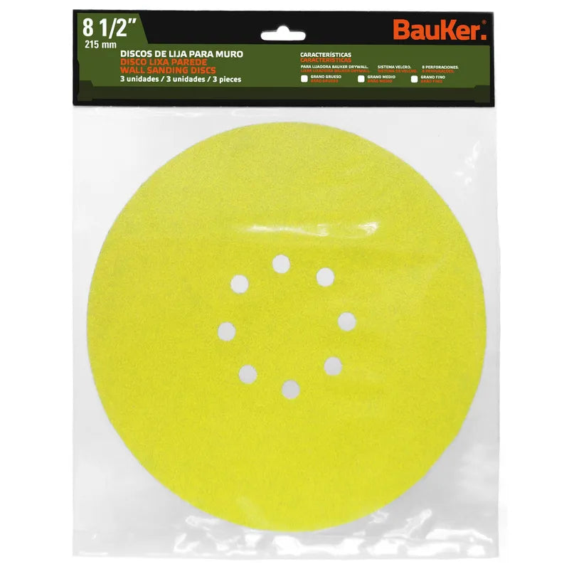 BAUKER
Set de discos lija 8,5" 3 unidades