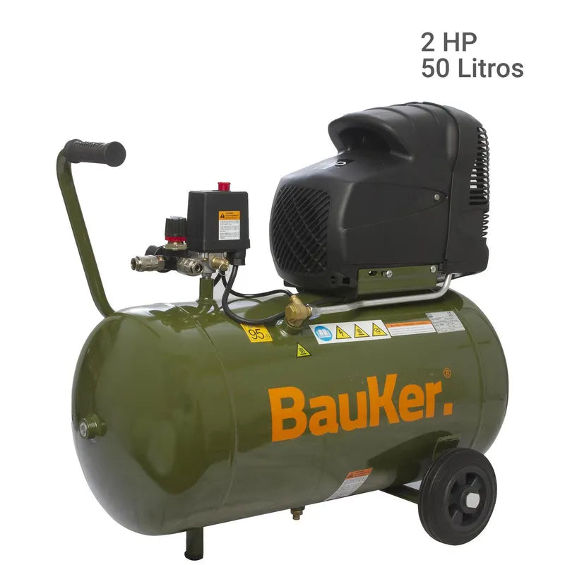 BAUKER
Compresor de Aire Portátil 2 HP 50 Litros Euro 250