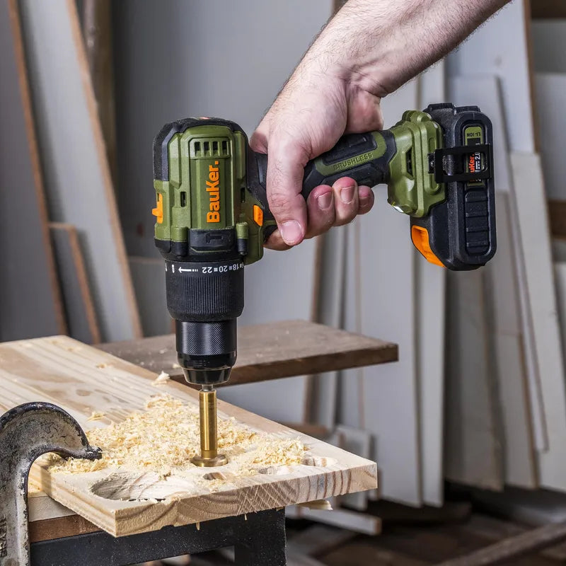 BAUKER
Kit Taladro Percutor 13 mm 20 V+ Atornillador Impacto 20 V +2 Baterías 2 AH + Cargador