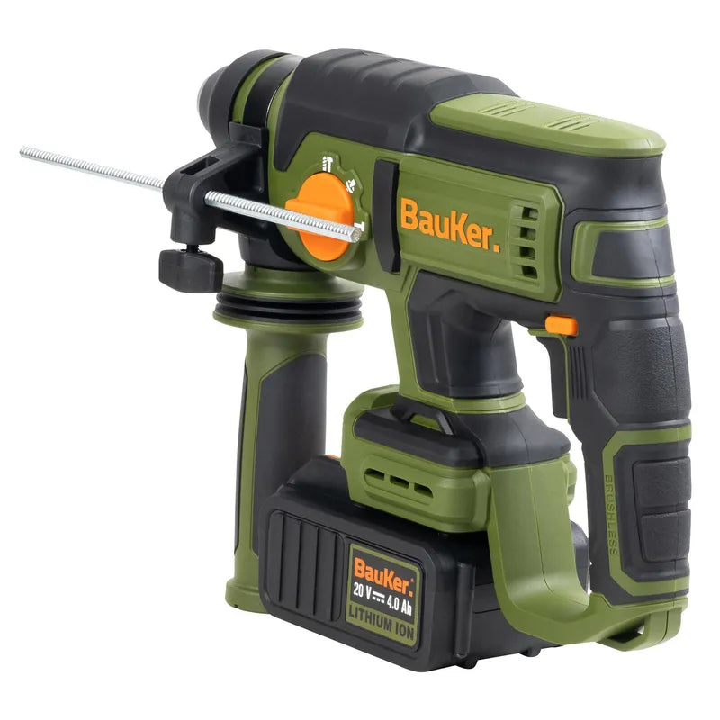 BAUKER
Rotomartillo SDS Plus Inalámbrico 20 V Brushless + 1 Batería 4 AH + Cargador