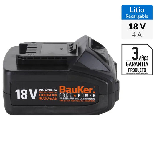 BAUKER
4.7 (81)
Batería recargable 18V 4,0 Ah