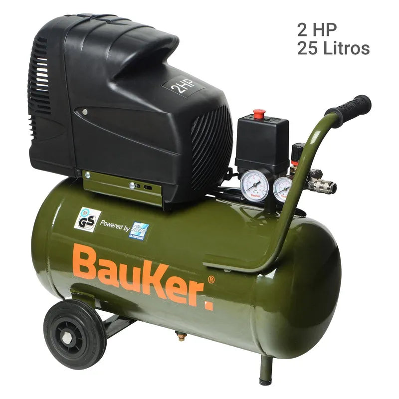 BAUKER
Compresor de Aire Portátil 2 HP 25 Litros Euro 225