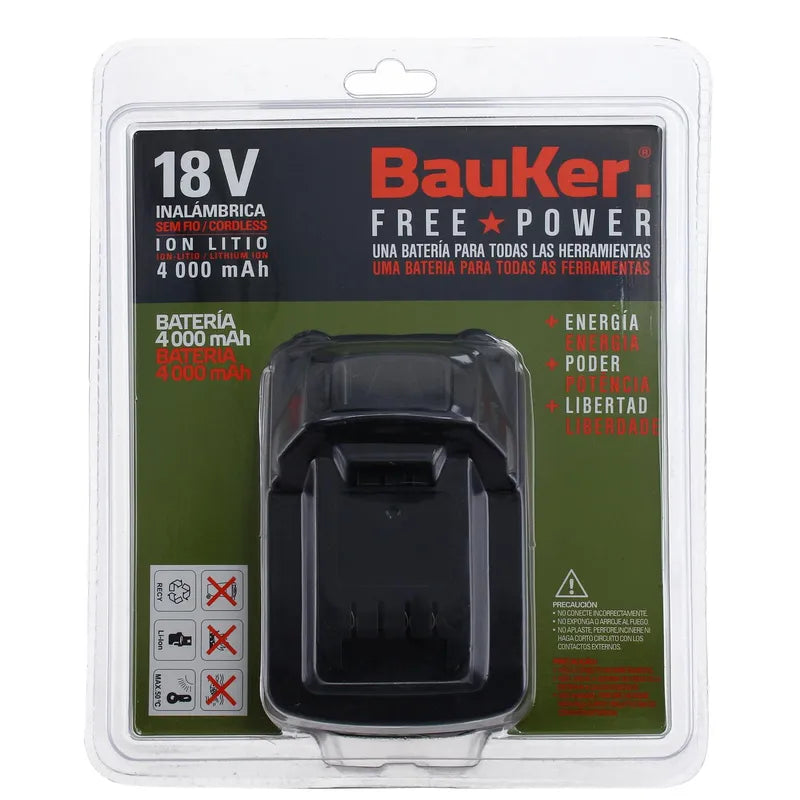 BAUKER
4.7 (81)
Batería recargable 18V 4,0 Ah