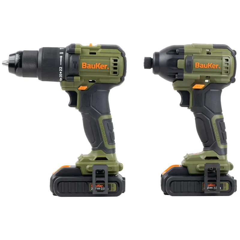 BAUKER
Kit Taladro Percutor 13 mm 20 V+ Atornillador Impacto 20 V +2 Baterías 2 AH + Cargador