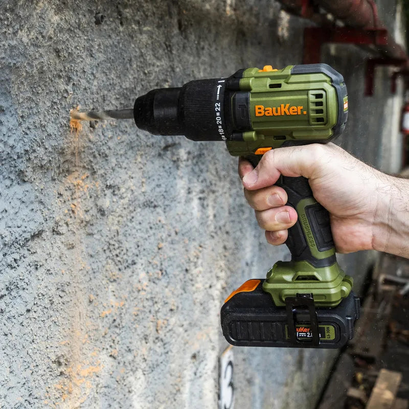 BAUKER
Taladro Percutor 13mm 20 V + 2 Baterías 2 AH + Cargador