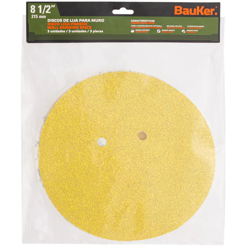 BAUKER
Set de discos lija 8,5" 3 unidades
