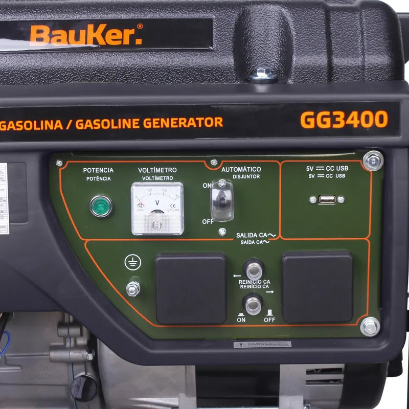 BAUKER
Generador a Gasolina Partida Manual 3000 W 15 l